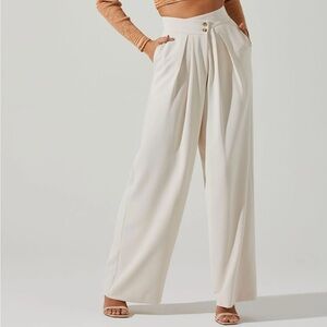 Astr Cream Wide Leg Pants